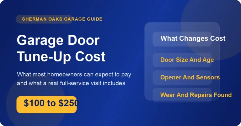 Garage door tune-up cost feature image for Sherman Oaks article